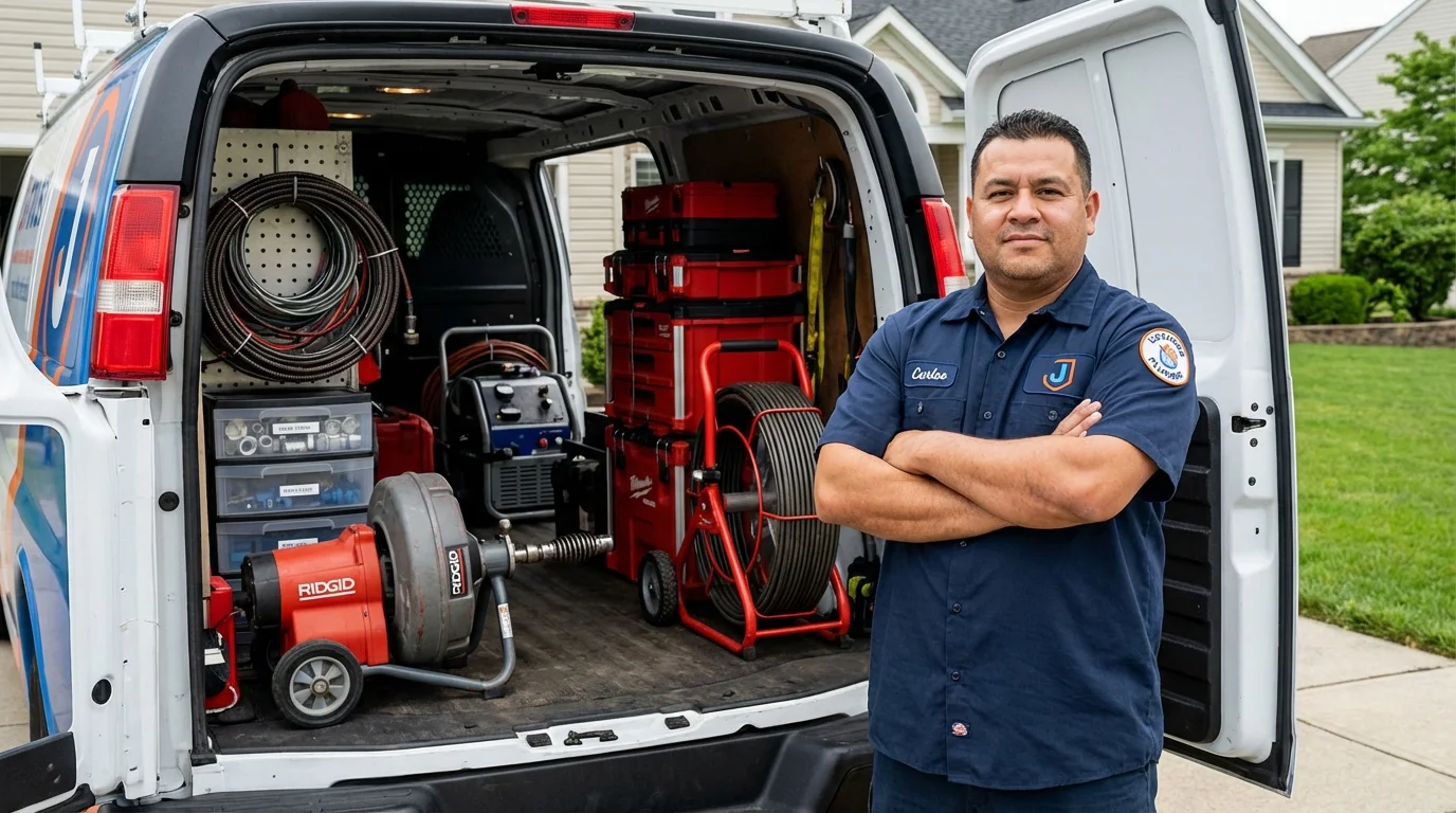 Professional drain cleaning equipment and Johns Plumbing LLC plumber in Bandon