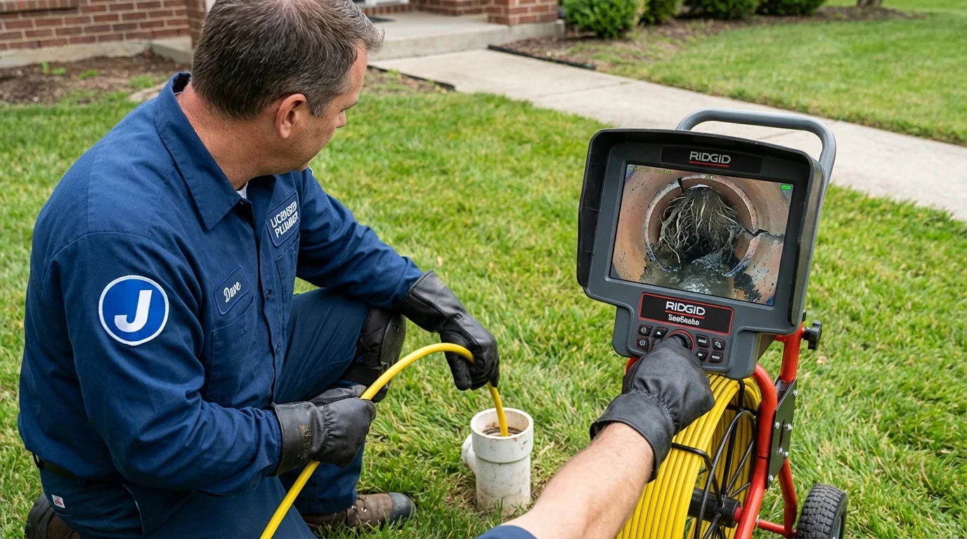 Sewer camera inspection being performed by Johns Plumbing LLC in Bandon